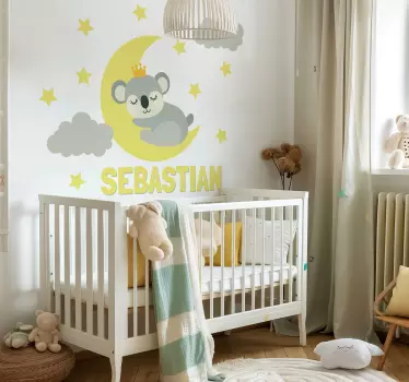 Naklejka do pokoju dziecięcego śpiący król koala - TenStickers