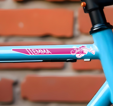 Naklejka na rower różowy elegancki - TenStickers