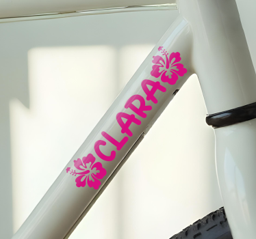 Naklejka na rower różowe kwiaty hawajskie - TenStickers