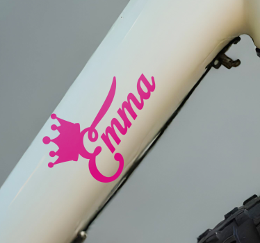 Naklejka na rower różowa korona - TenStickers