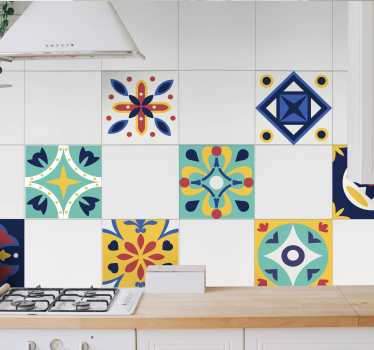 Zestaw naklejek kolorowe wzory ornamenty - TenStickers