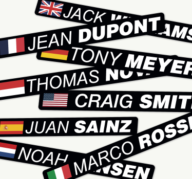 Naklejka na rower szosowy z flagą i własną nazwą - TenStickers