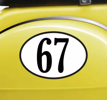Naklejka na motocykl personalizowany numer - TenStickers