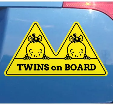 Naklejka Dziecko w aucie Bliźniaki dziewczyny - TenStickers