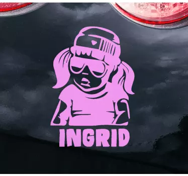 Dziecko w aucie naklejka Miejska dziewczynka - TenStickers