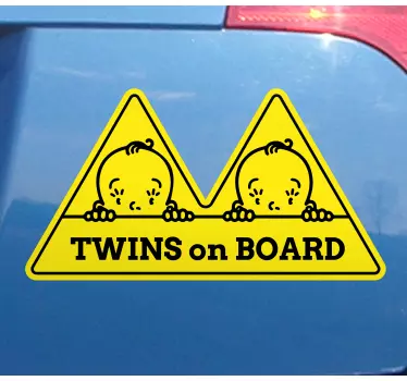 Naklejka Dziecko w aucie Projekt bliźniaków - TenStickers