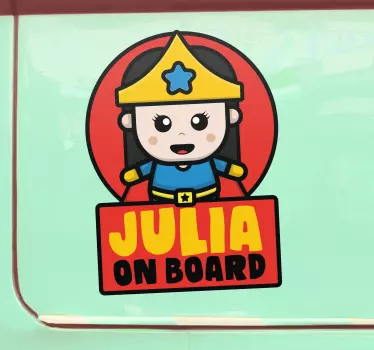 Dziecko w aucie naklejka Super dziewczynka - TenStickers
