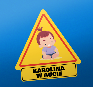 Dziecko w aucie naklejka Zła dziewczynka w samochodzie - TenStickers