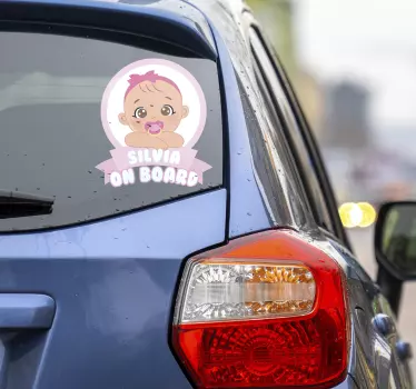 Dziecko w samochodzie naklejka Dziewczyna na pokładzie - TenStickers