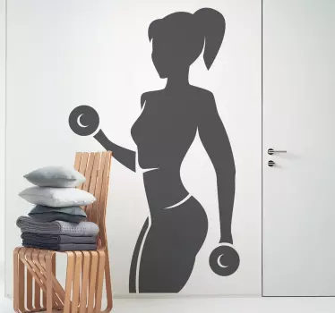 Dziewczyna Fitness Naklejka ścienna - TenStickers