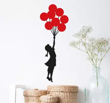 Dziewczynka z Balonami Banksy Naklejka Ścienna - TenStickers