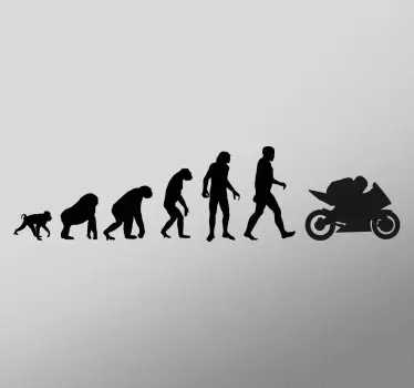 Ewolucja człowieka naklejka na motocykl - TenStickers