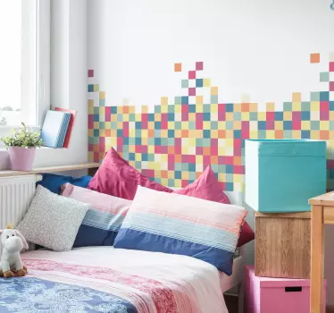 Geometryczna mozaika naklejka ścienna zagłówek - TenStickers
