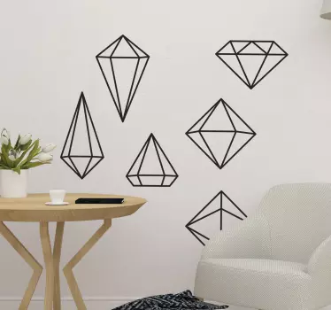 Geometryczne naklejki ścienne z diamentem - TenStickers