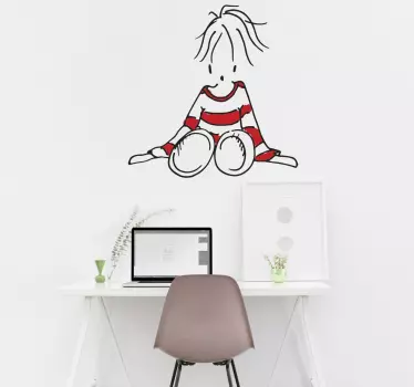 Naklejka dla dzieci 'Siedząca laleczka' - TenStickers