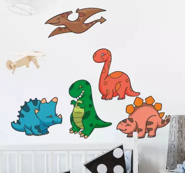 Małe dinozaury naklejka Ścienna - TenStickers