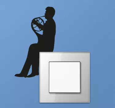Mężczyzna grający na trąbce naklejka - TenStickers