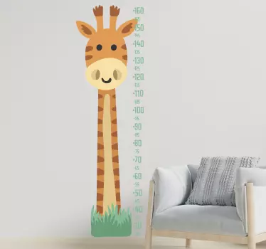 Miarka naklejka żyrafa z miernikiem wzrostu - TenStickers