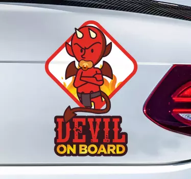 Naklejka na samochód devil on board - TenStickers
