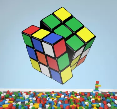 Naklejka 3D kostka Rubika - TenStickers