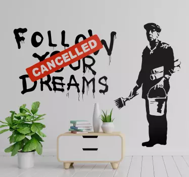 Naklejka na ścianę do salonu follow your dreams anulowane - TenStickers