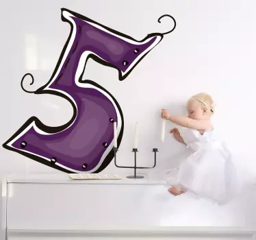 Naklejka cyfra 5 - TenStickers