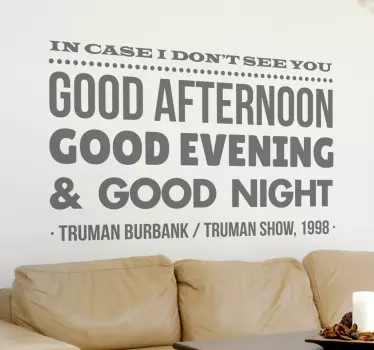 Naklejka cytat z "Truman show" - TenStickers