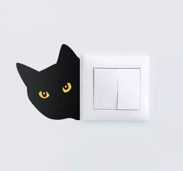 Naklejka ścienna Kot skradający się włącznik światła - TenStickers