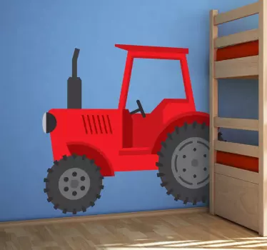 Naklejka czerwony traktor - TenStickers
