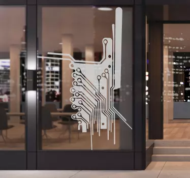 Naklejka na witrynę sklepową abstrakcja elektroniczna - TenStickers