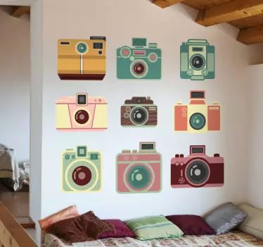 Naklejka dekoracyjna aparaty fotograficzne - TenStickers