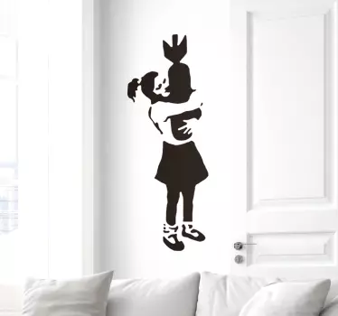 Naklejka dekoracyjna banksy dziewczynka z bombą - TenStickers