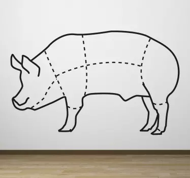 Naklejka dekoracyjna części świni - TenStickers