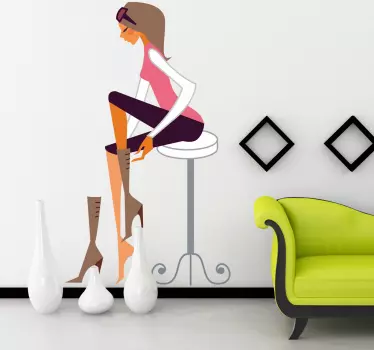 Naklejka dekoracyjna dziewczyna buty - TenStickers