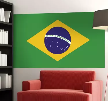 Naklejka dekoracyjna flaga Brazylii - TenStickers