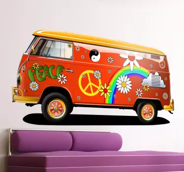 Naklejka dekoracyjna furgonetka hippie - TenStickers