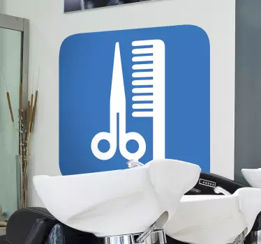 Naklejka dekoracyjna ikona fryzjer - TenStickers