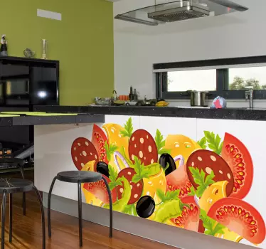 Naklejka na ścianę do kuchni kompozycja jedzenia - TenStickers