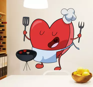 Naklejka dekoracyjna kucharz miłość - TenStickers