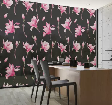 Naklejka dekoracyjna kwiaty magnolii - TenStickers