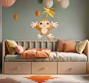 Naklejka dekoracyjna małpka z bananem - TenStickers