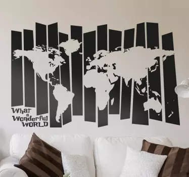 Naklejka na ścianę do salonu z mapą świata - TenStickers