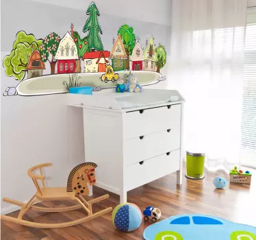 Naklejka dekoracyjna miasteczko - TenStickers