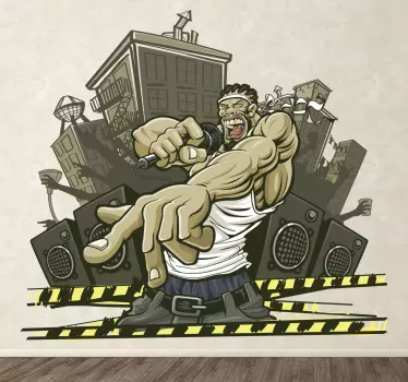 Naklejka dekoracyjna miejski rapper - TenStickers