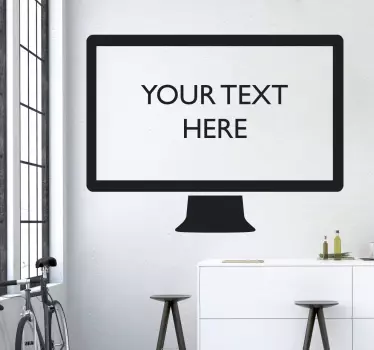 Naklejka dekoracyjna monitor z Twoim tekstem - TenStickers