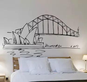 Naklejka dekoracyjna na ścianę szkic Sydney Opera - TenStickers