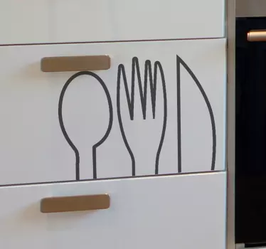 Naklejka na ścianę do kuchni sztućce - TenStickers