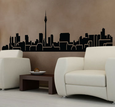Naklejka dekoracyjna panorama Dusseldorf - TenStickers