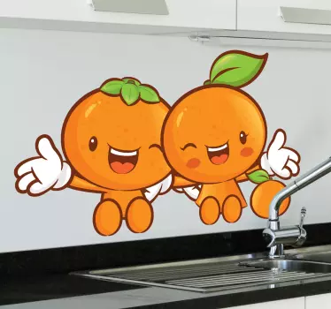 Naklejka na ścianę do kuchni dekoracyjna para mandarynek - TenStickers