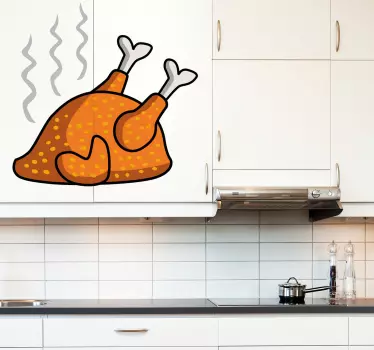 Naklejka dekoracyjna pieczony kurczak - TenStickers